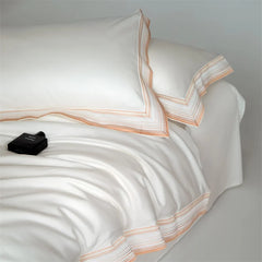 1000TC Egyptian Cotton Luxury Embroidery Solid Color Hotel Style 4Pcs Bedding Set