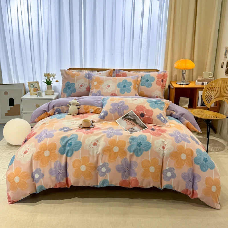 High Quality 100% Cotton Duvet Cover Set Modern Striped Printed Bedding Set