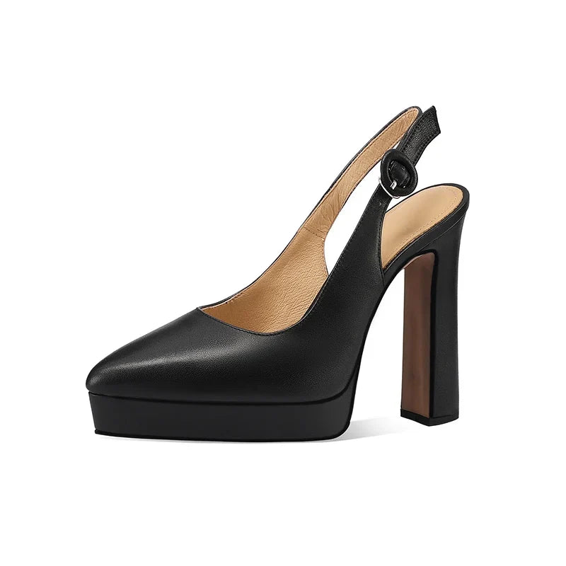 Cowhide Pointed Toe High Heel