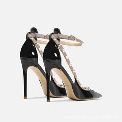 Line With Nude Diamond High Heels