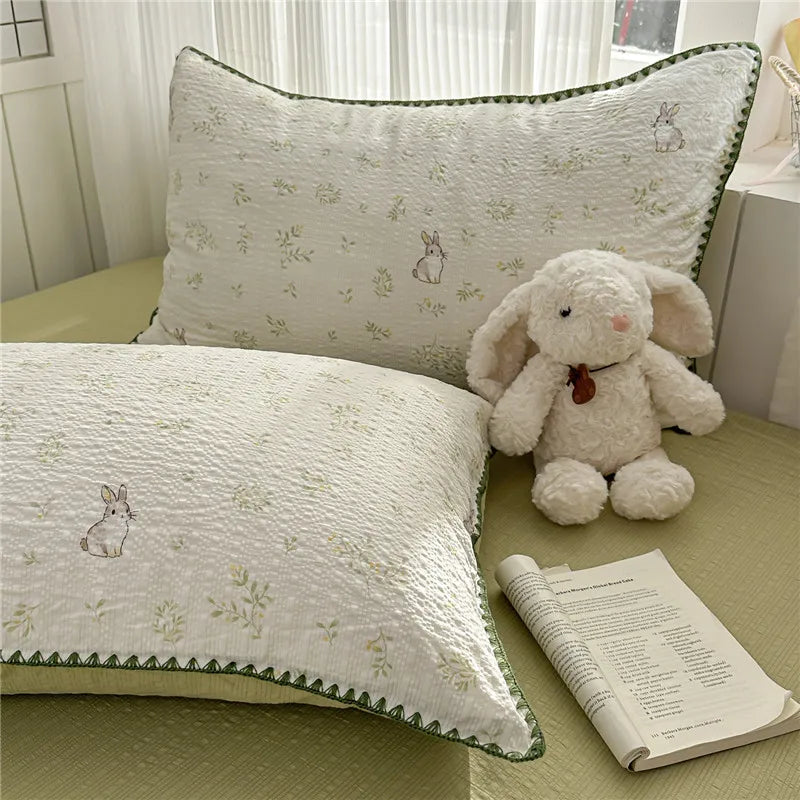 3/4Pcs Skin-friendly Soft Pleated Yarn Bedding Set