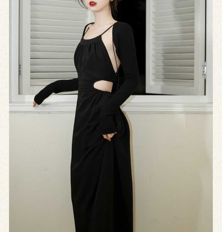 Conjunto de dos piezas de vestido gótico de bruja oscura Karma-Bewitched