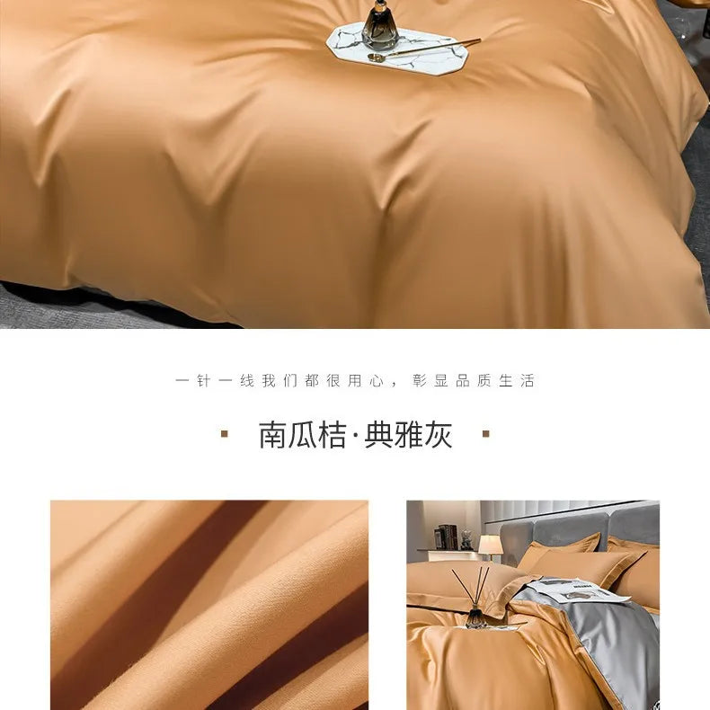 Grade A Long Staple Cotton Luxury High End 4 Piece Bedding Set