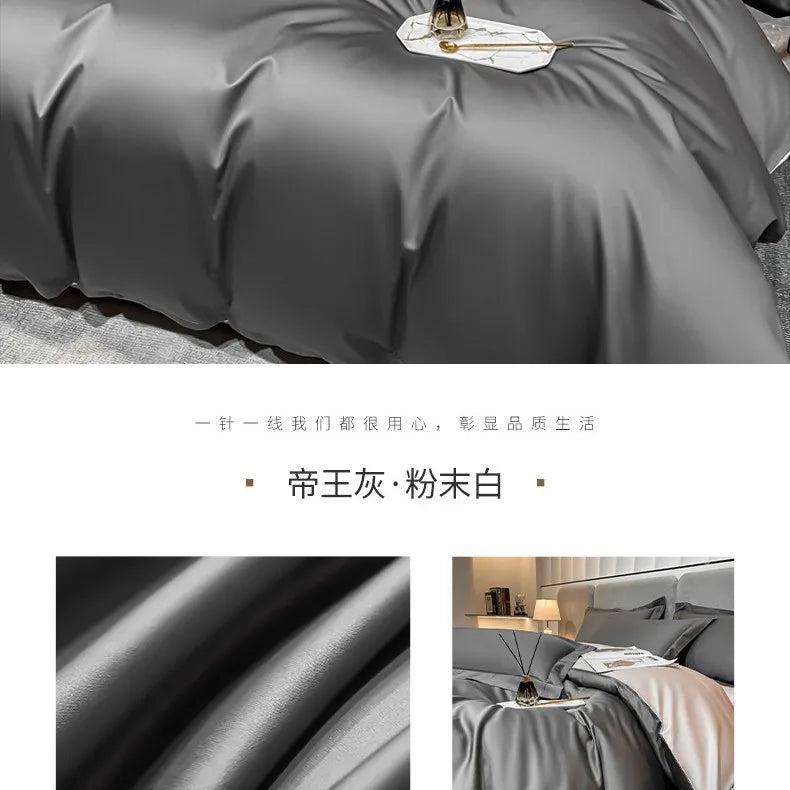 Grade A Long Staple Cotton Luxury High End 4 Piece Bedding Set