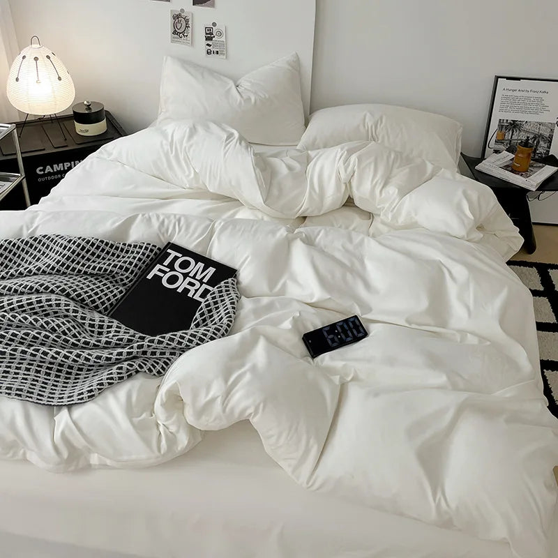 Solid Color Brushed Microfiber Bedding Set