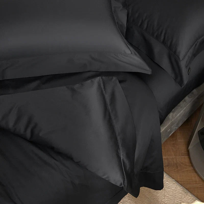 Luxury 1400TC Egyptian Cotton Soft Silky Black Bedding Set