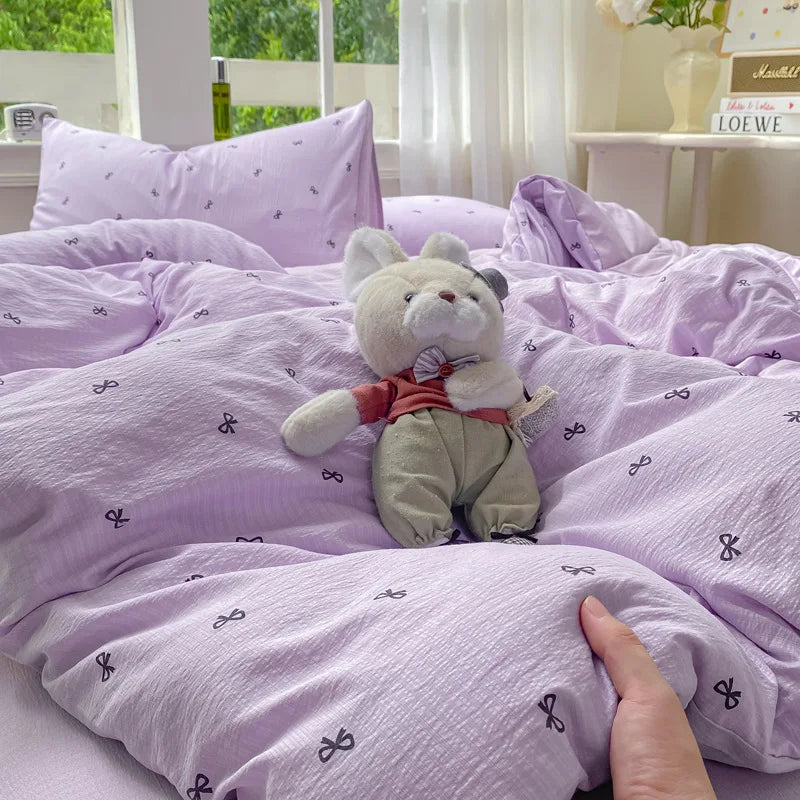 Korean Wrinkled Double Layered Yarn Bedding Sets