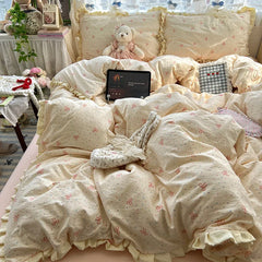 Korean Style Lace Ruffle Bedding Set