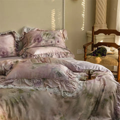 Luxury French Vintage Floral Lyocell Bedding Set