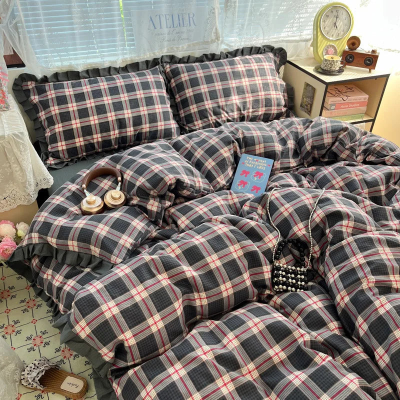 2025 Washed 4PCS Duvet Cover Set All Seasons Bedding Set