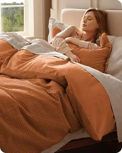 3 Pieces King Size Pure Cotton Woven Linen Colorful Duvet Cover Soft Breathable Bedding Set