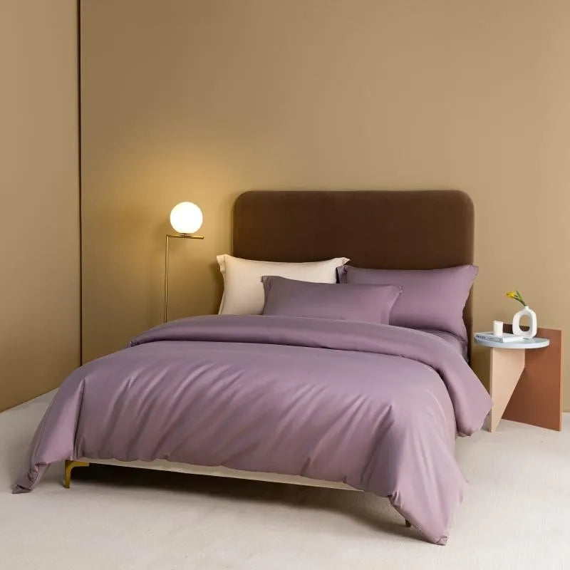 1000TC Egyptian Cotton Luxury Solid Color Duvet Cover Ultra Soft Comfortable Elastic Fitted Bed Sheet Pillowcases Twin Double