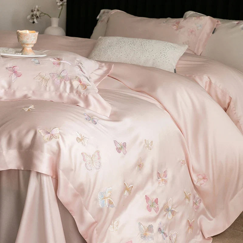 Butterfly Embroidery Luxury Bedding Set