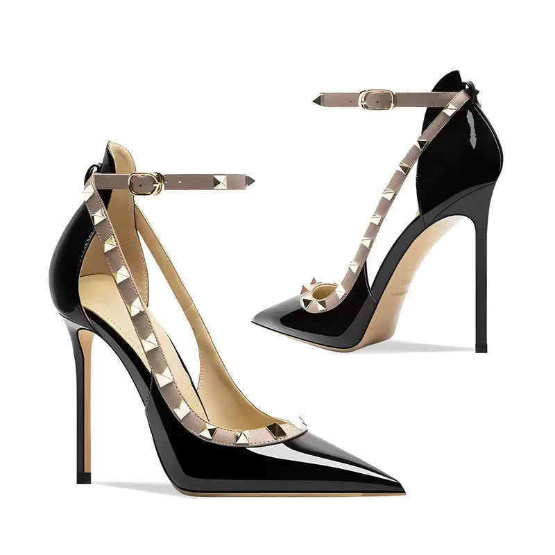 Line With Nude Diamond High Heels
