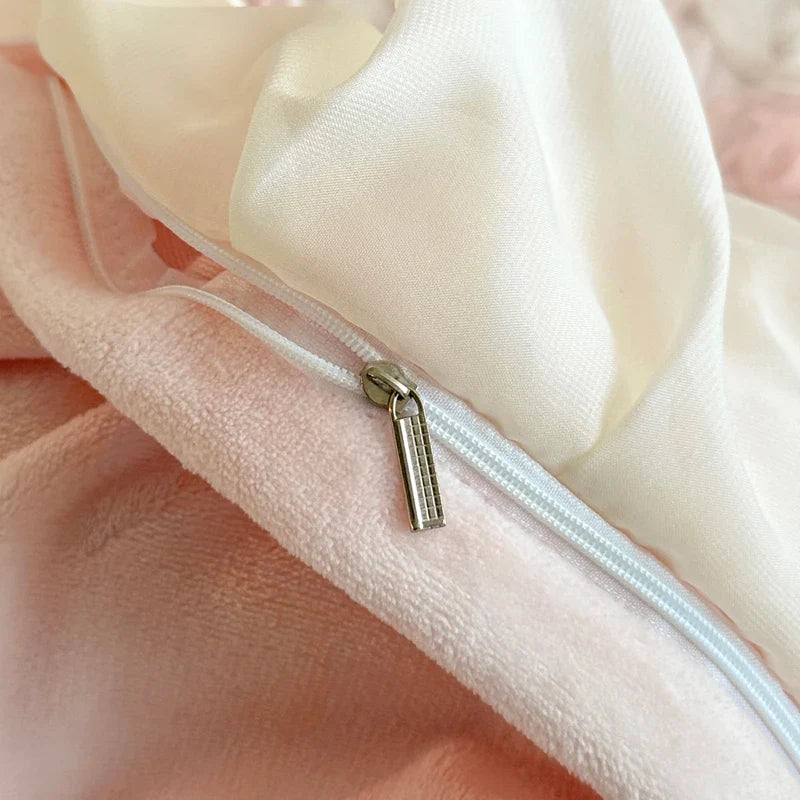 Princess Style Velvet Warm Winter Bedding Set