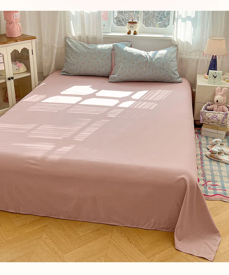 Japanese Floral Printed Duvet Cover Set Twin King Soft Homestay Bedding Set