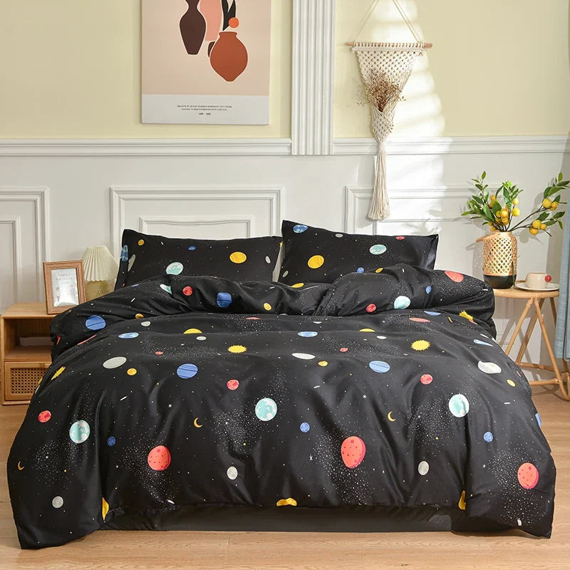 Minimal Nordic Style Quilt Cover Set Duvet cover and 2 Pillowcases plaid Comforter cover for full king twin double single bed
