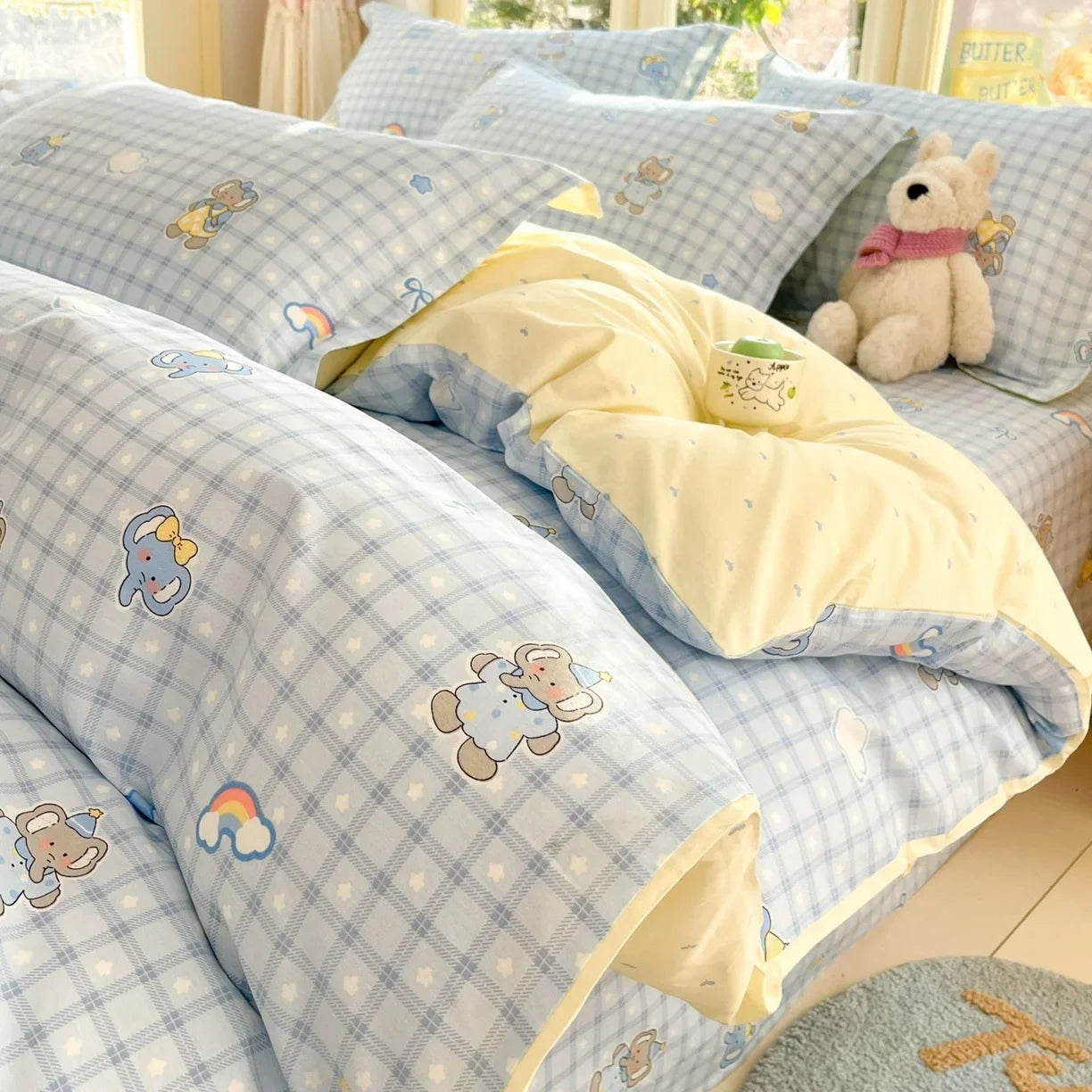 Pastoral Style Florals 100% Cotton Duvet Cover Soft Skin Friendly Single Double Bed Covers Pillowcases Queen King Bedding Set