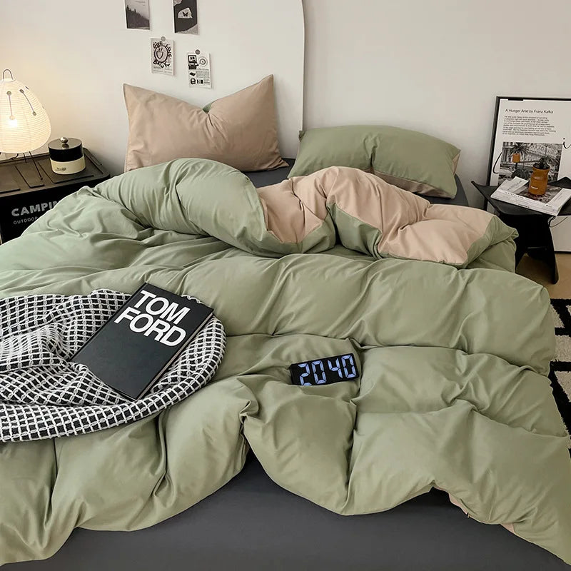 Solid Color Brushed Microfiber Bedding Set