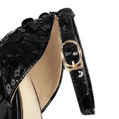 Nightclub Sequin Elastic Waterproof Platform Bag Heel