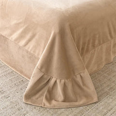 Winter Coral Velvet Duvet Cover Set with Bed Sheets and Pillowcase Warm Keep Skin Friendly Bedding Four Piece Set Quilt Cover