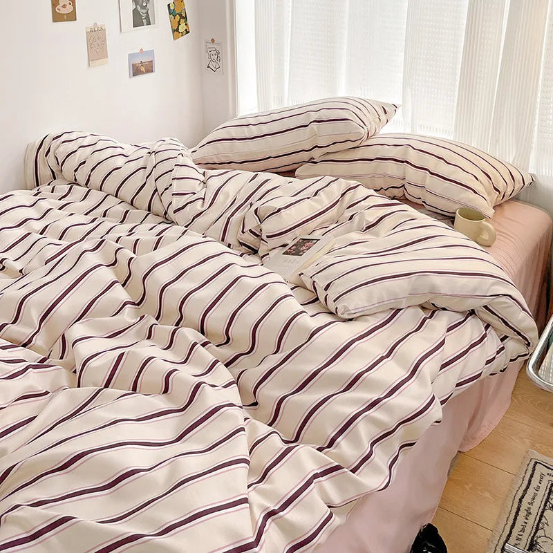 Korean Stripe Bedding Sets