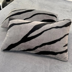 Winter Thick Warm Imitation Rabbit Fur Bedding Set