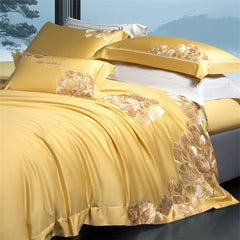 1000TC Egyptian Cotton Chinese Style Flowers Embroidery Luxury Bedding Set
