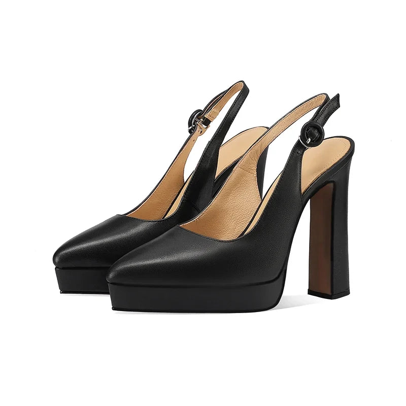 Cowhide Pointed Toe High Heel