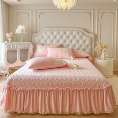 Lace Ruffles Princess Wedding Bedding Set