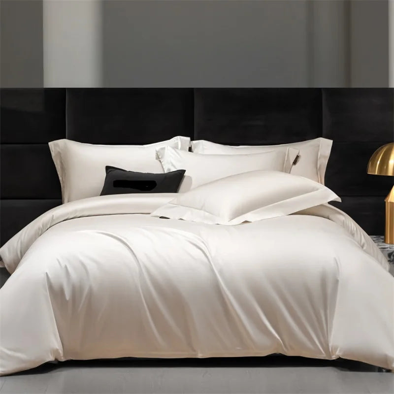 Hotel Grade Solid Color Luxury 1000TC Long Staple Cotton Soft Bedding Set
