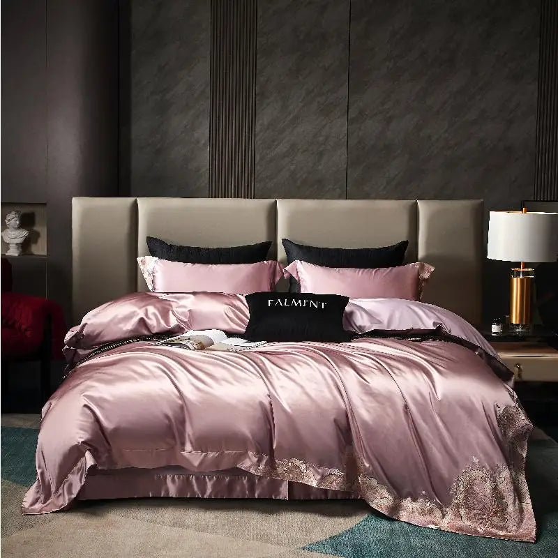 High Precision Damask Egyptian Cotton Luxury Embroidery Bedding Set