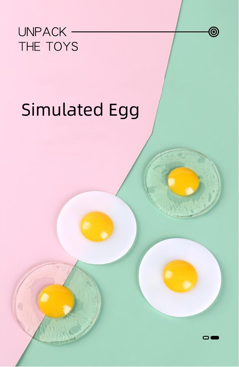 Imitation Egg Kinder-Weichplastik-Stretch-Spielzeug / Pochiertes Ei-Knetmusik / Spiegelei-Dekompressionsspielzeug für Kinder 