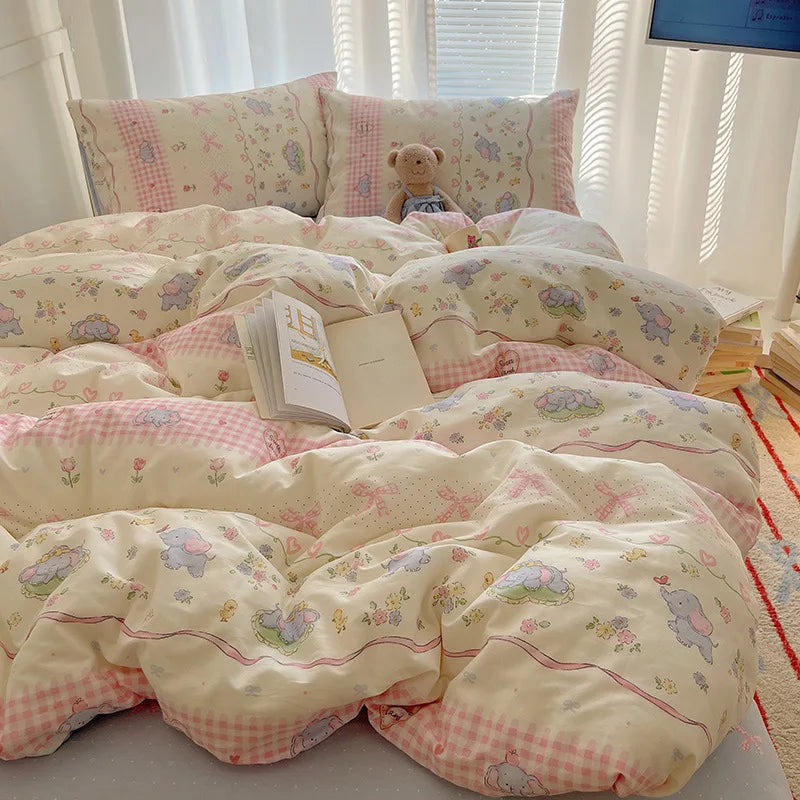 Cotton Long Staple Cotton 4 Pcs Bedding Set