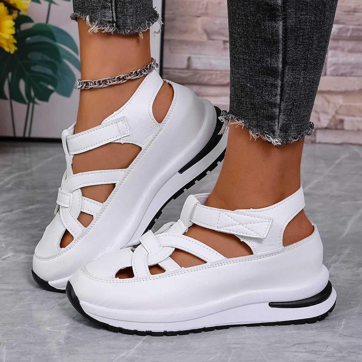 Casual Hollow Out Flat Sandals