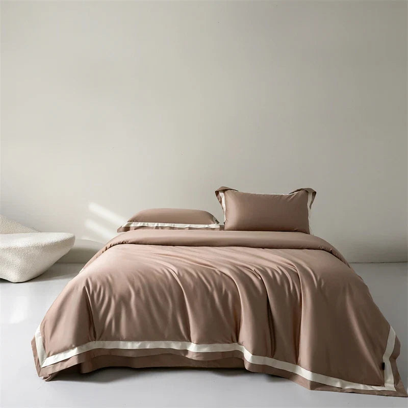 1000TC Egyptian Cotton Luxury Solid Color Hotel Style Soft Silky Bedding Set