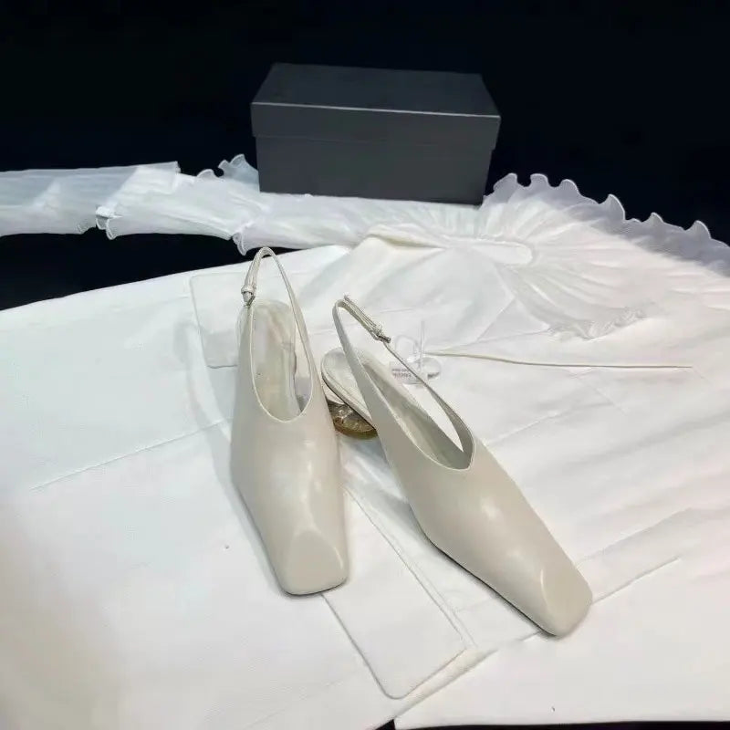 Sandalias de tacón alto transparentes para mujer