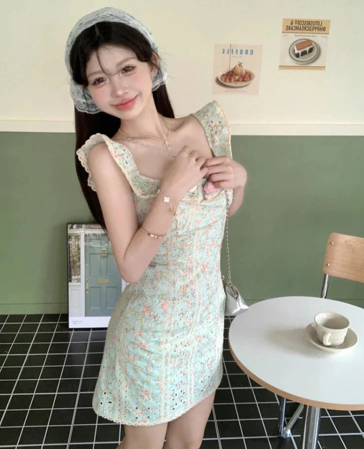Lotus Rose Garden Fitted Cottagecore Dress