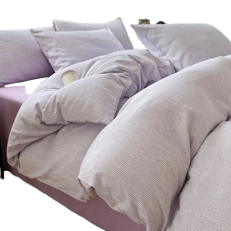 Soft Queen Duvet Cover Set 4pcs King Size Soft Comfortable Double Bedding Set