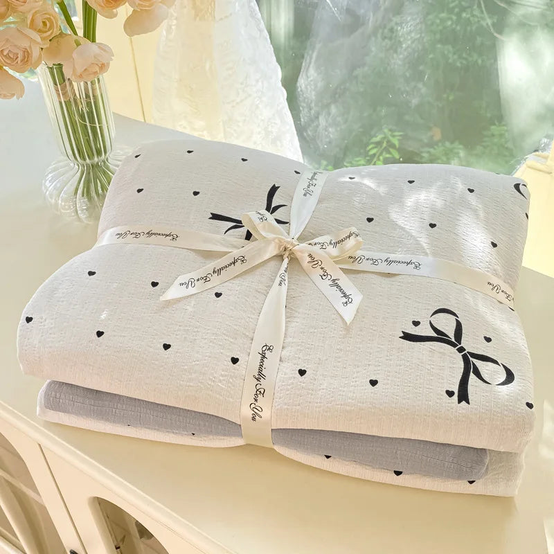 Korean Wrinkled Double Layered Yarn Bedding Sets