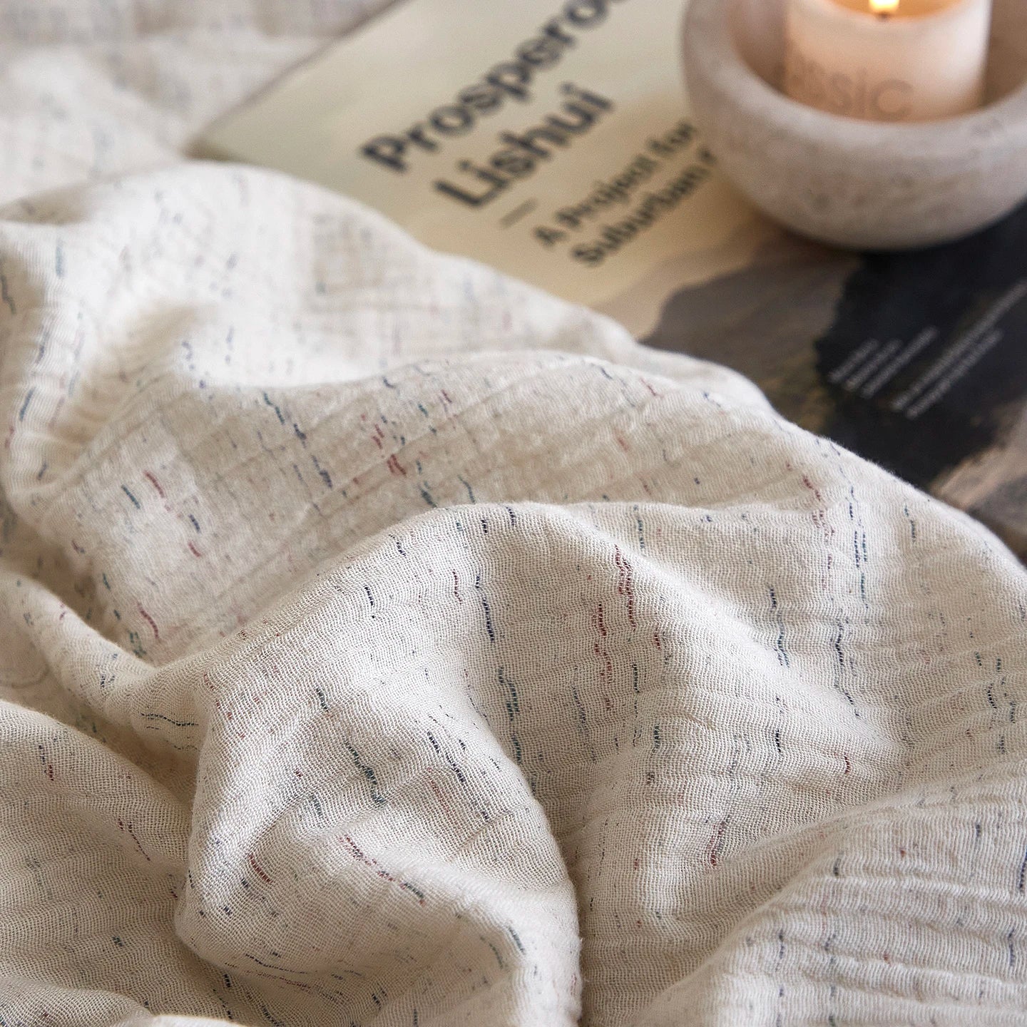 20% Linen and 80% Cotton Jacquard Embroidery Luxury Bedding Set