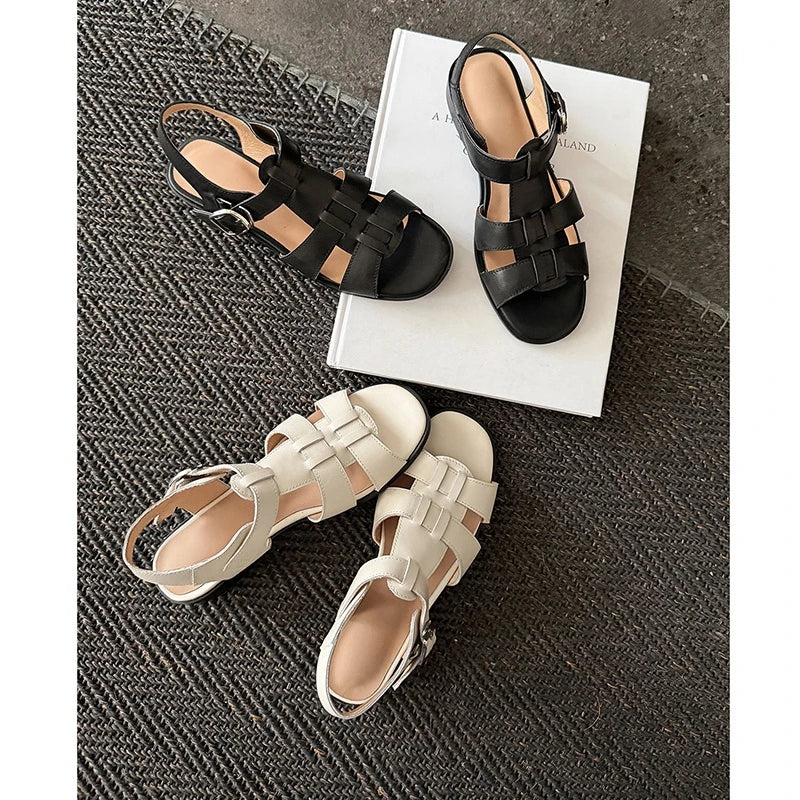 cowhide low Heel