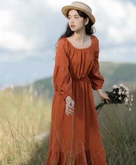 Your Muse 2-Piece Cotton Cottagecore Dress+Vest