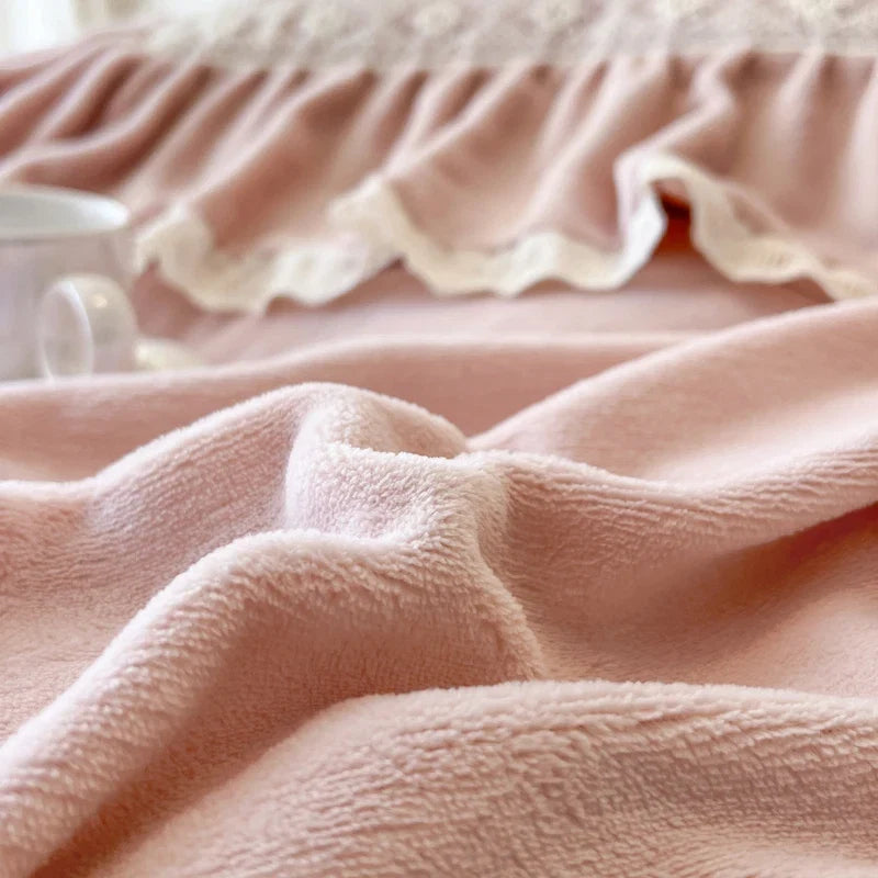 Milk Velvet Winter Warm Thickened Princess Bedding Set