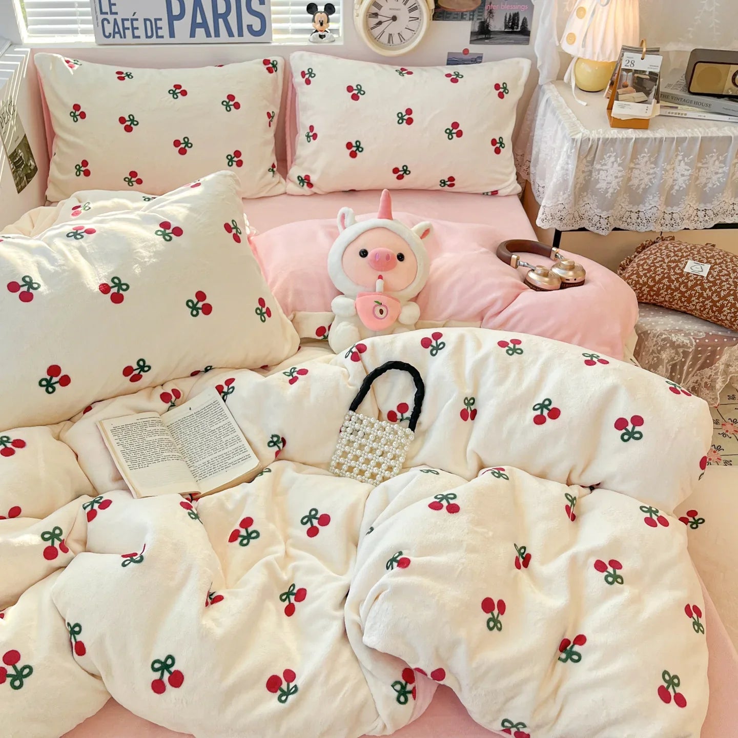 Winter Thick Velvet Duvet Cover Set Student Dormitory Bedding Set
