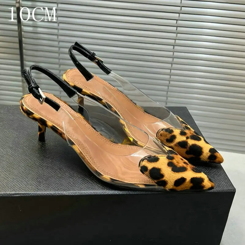 Heart-Shaped Transparent High-Heeled Sandals