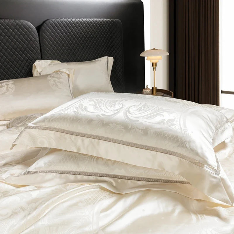 1000TC Egyptian Cotton Soft Silky Jacquard Luxury European Style Bedding Set