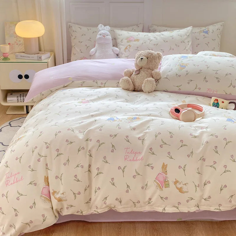 1PC Skin Friendly Duvet Cover Cartoon Printed Quilt Cover Single Bed and Double Bed Duvet Cover Soft Cptton Comforters Covers