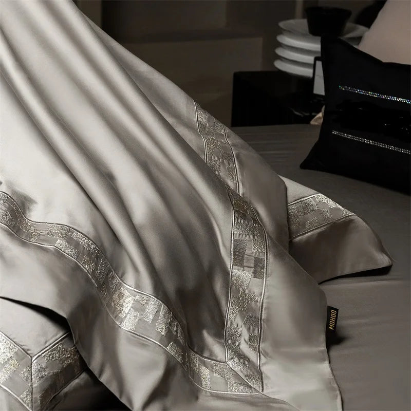 1000TC Egyptian Cotton Jacquard Wide Border Luxury Bedding Set