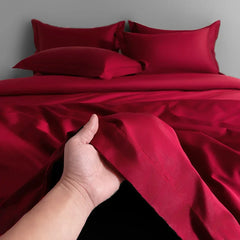 1000TC Egyptian Cotton Luxury Solid Color Soft Silky 4/6Pcs Bedding Set